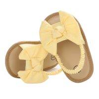 0-12Months Summer Baby Girls Bow Knot Sandals Cute Soft Sole Flat Princess Shoes Breathable First Walkers