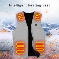 ZZOOI S-5XL Winter New Intelligent Heating Vest Men Women Coat Heating USB Electric Hunting Vest Winter Heating Jacket