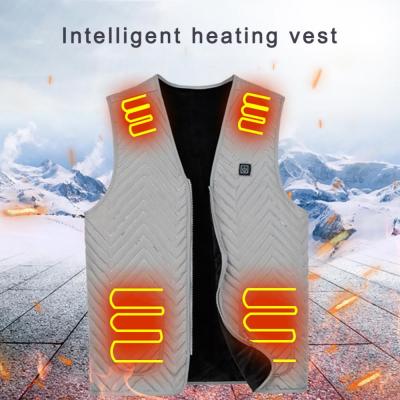 ZZOOI S-5XL Winter New Intelligent Heating Vest Men Women Coat Heating USB Electric Hunting Vest Winter Heating Jacket