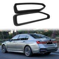 Stainless Steel Car Rear Tail Throat Decor Frame Car Exhaust Pipe Trim Cover Stickers for-BMW 7 Series G11 G12 2019-2021