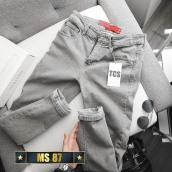 Quần jean nam, quần jean dài, màu xám, chất bò co giãn thoải mái, thiết kế đơn giản, trẻ trung Hàn Quốc, chuẩn form MUN S_SHOP MS87