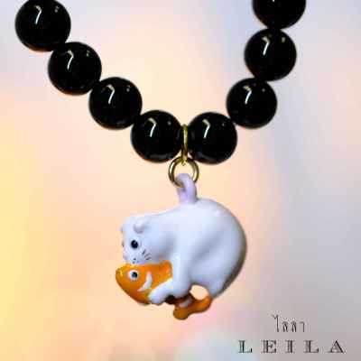 Leila Amulets พญาแมวนำโชค Baby Leila Collection (พร้อมกำไลหินฟรีตามรูป)