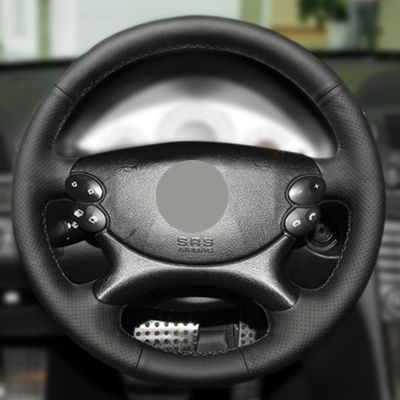 【YF】 Braid Steering Wheel For Mercedes Benz E G CLK CLS SL Class W211 C209 A209 C219 W463 R230 Car Black Leather Cover