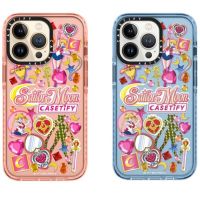 Casetify Sailor Moon เคสโทรศัพท์มือถือ ซิลิโคน TPU ลายสติกเกอร์เซเลอร์มูน หัวใจ สําหรับ  7 8 Plus X XS XR 11 12 13 Mini Pro Max SE 2022