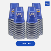 (แก้ว 100ใบ (4x25ใบ)) Sam’s Plastic Cup แก้วแดงปาร์ตี้ ขนาด 16 oz. แก้วพลาสติก แก้วน้ำเงิน แก้วน้ำ แก้วงานเลี้ยง Red cup