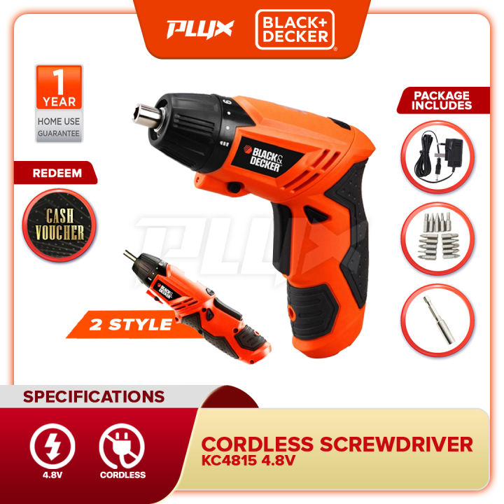 BLACK & DECKER KC4815 CORDLESS SCREWDRIVER 4.8V 200Rpm (15 BITS