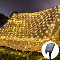 6Mx4M Solar Power LED String Christmas Net Lights Outdoor Fairy Garden Decor Wedding Party Decoration Curtain Lights Street 2023