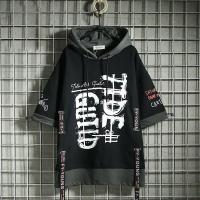 Fashion Graffiti Mens Hoodies T Shirt Summer Techwear Letter Print Casual Streetwear Y2k Hip Hip Sport Anime Men Thin Clothing