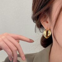 【YP】 Gold Color Hoop Earrings Round Minimalist NEW C-shape Jewelry Gifts