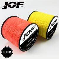 JOF 300เมตร4เส้น/8เส้น PE ถักสายตกปากหลายเส้นสายไฟแข็งแรงพิเศษอุปกรณ์ตกปลา7สี18-88LBS