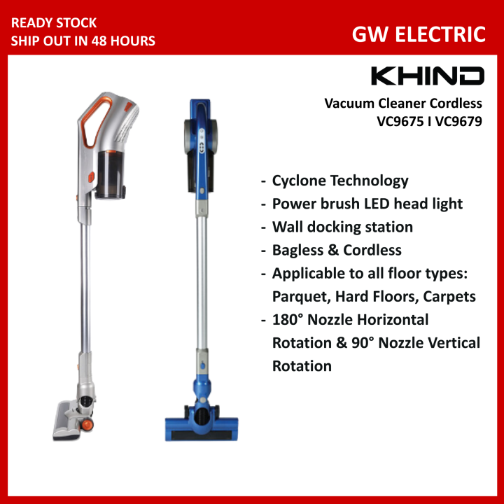 Khind Vacuum Cleaner Cordless VC9675 / VC9679 Lazada