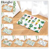 【New】 Hongbo Tropical Cactus Pattern พรมเช็ดเท้า Anti Slip Flannel พรมประตูเสื่อห้องครัวกลางแจ้งพรมห้องนอนพรมปูพื้น