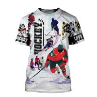 Summer Fashion Hockey Sports graphic t shirts For Men Trend Leisure Print Oversized Round Neck Short Sleeve Tees streetwear Tops