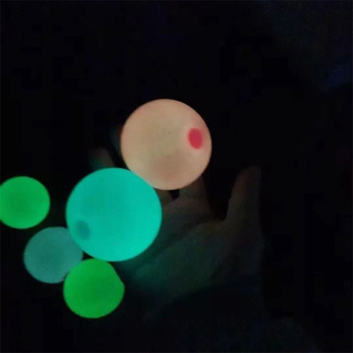 ของเล่นคลายเครียดสำหรับเด็กผู้ใหญ่ลูกบอลเป้าหมายสควอชเด้งดึ๋งเรืองแสงในที่มืดลูกบอลออกกำลังกายเหนียว
