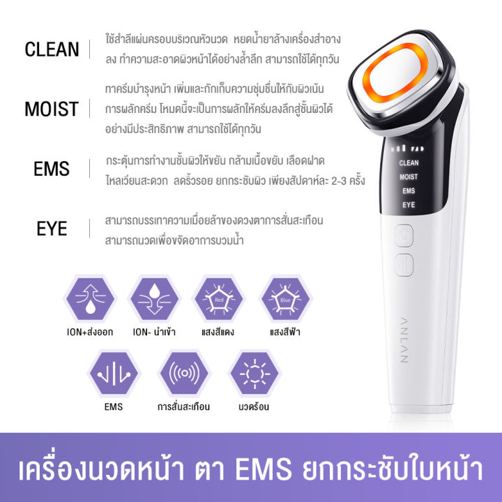 เครื่องนวดหน้า-m8ผลักครีม-anlan-emsเครื่องยกกระชับใบหน้า-เครื่องนวดตา-ช่วยทำความสะอาด-สกินแคร์หน้าขาวกระจ่างใส