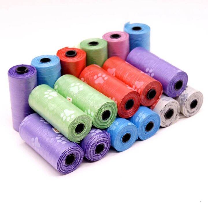 15pcs-roll-pet-trash-bag-dog-poop-bag-printed-pet-garbage-disposable-trash-bag