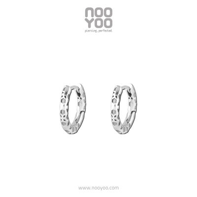 NooYoo ต่างหูสำหรับผิวแพ้ง่าย Perforated Hoops Surgical Steel