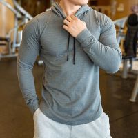 Mens Running Gym Training Hoodies Leisure Skinny Fitness Sports Hooded Autumn Hiking Cycling Long Sleeve Tops Coats Male Jacket