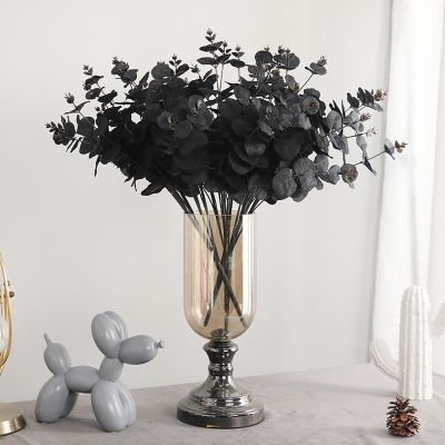[AYIQ Flower Shop] ดอกไม้ปลอมใบยูคาลิปตัสสีดำจำลอง1ชิ้นตกแต่งบ้านแบบเรียบง่ายต้นไม้ประดิษฐ์ Lysimachia