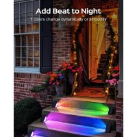 Solar Step Lights ABS+PC Waterproof RGB Solar Stair Deck Lights for Porch, Backyard, Garden