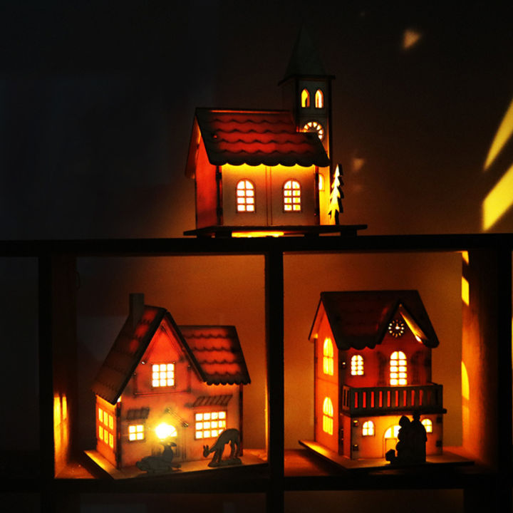 เทศกาลไฟ-led-บ้านไม้ตกแต่งต้นคริสต์มาสสำหรับตกแต่งบ้านบ้านไม้-diy-ของขวัญตกแต่งหน้าต่าง