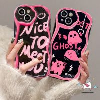 เคสขอบโค้ง A14 A12 A03s A04 A51 A30 A23 Samsung A31 A30s A24 A21s A20 A04s A20s A31 A13การ์ตูนน่ารักมีเส้นขยุกขยิกผีน่ารัก A10s ขอบโค้งมน