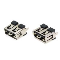 【DT】 hot  10 Pcs/Lot Female Flat Edge USB 2.0 4 Pin 2 Foot Type A 180 Flat Side Insert Charge Plug Socket Jack Connector Wire Adapeter