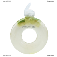 dongchigai ขวดน้ำทรงโดนัท500มล. สำหรับเด็กถ้วยซิลิโคนรูปการ์ตูนพกพาได้สำหรับเดินทางทรงกลมถ้วยพลาสติกกันตกแบบพกพาของขวัญสำหรับเด็ก