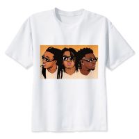 Migos เสื้อยืดลําลองสําหรับผู้ชายแขนสั้นคอกลมพิมพ์ลาย Mr2885 เสื้อยอดนิยม