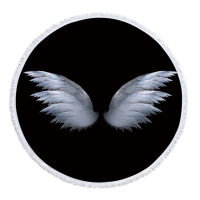 【✆New✆】 lifuquan 3d Angel Wings พิมพ์ไมโครไฟเบอร์ผ้าขนหนูชายทรงกลมผ้าเช็ดตัวสำหรับผู้ใหญ่เด็กเสื่อโยคะ Tassels ผ้าคลุมบ้านตกแต่ง