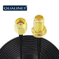 ✒✾❁ QUALINET RG174 RP-SMA SMA Connector Male to Female Extension Cable Copper Feeder Wire for Coax Coaxial WiFi Network Card Router