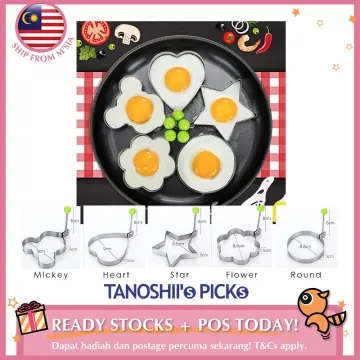 5pcs Fried Egg Mould Stainless Steel Poached Egg Star Flower Round