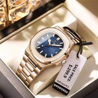 POEDAGAR Luxury Man Wristwatch Business Stainless Steel Quartz Men Watch Waterproof Luminous Date Square Men S Watches Clock