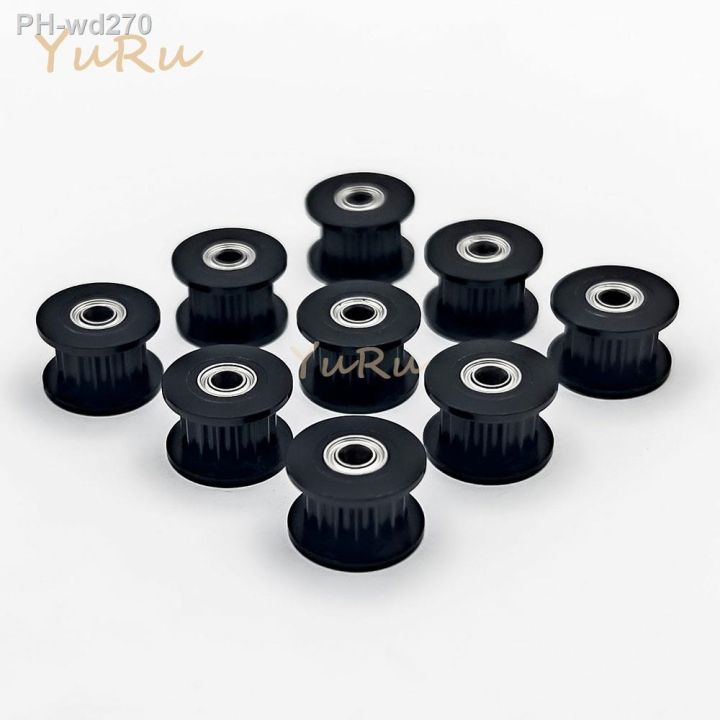 2gt-16-teeth-timing-pulley-bore-3mm-belt-width-6mm-16t-idler-tensioning-wheel-open-synchronous-3d-printer-parts-black