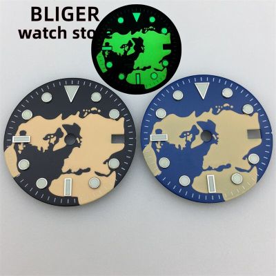BLIGER 2023 New 29Mm Dial Blue Black Dial Green Luminous Fit NH34 NH34A Movement Fit 3 O Clock And 3.8 Crown