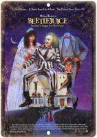 Bobdsa Mrute Beetlejuice ป้ายดีบุกภาพเหล็กวินเทจตกแต่งผนังเทรนด์โปสเตอร์ยอดนิยมศิลปะทำด้วยมือสำหรับบาร์คาเฟ่ร้านค้าบ้านโรงรถป้าย8X12นิ้ววินเทจ