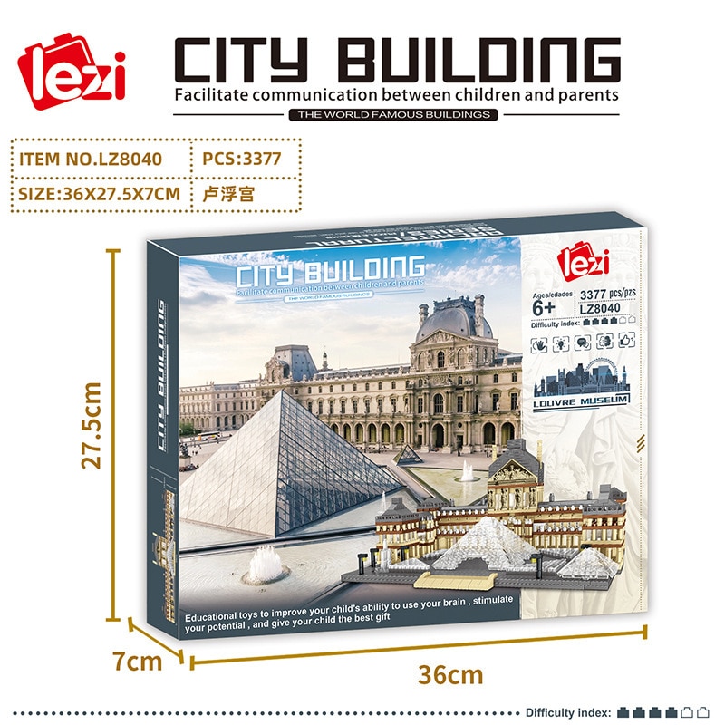 Paris Mini Building Blocks World Famous Architecture  3D Model Toy HOT 3377pcs 