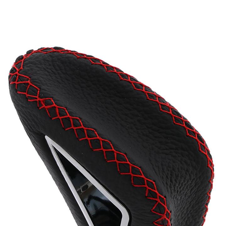 kohome-หัวกระปุกเกียร์หนังอเนกประสงค์สีแดง-เกียร์รถยนต์แบบแมนนวลสีดำ