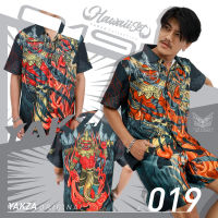 YAKZA hawaii 019 SET เสื้อ+กางเกง เสื้อเชิ้ต เสื้อฮาวาย กางเกงขาสั้น ทรงตรง แห้งไวไม่ร้อน