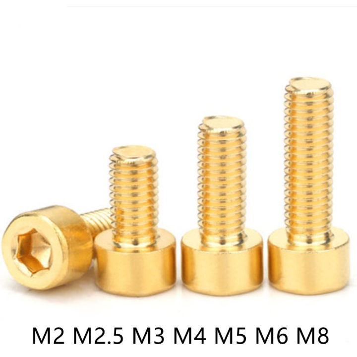 151020ชิ้นล็อต-din912-h59ทองเหลืองบริสุทธิ์-hex-ซ็อกเก็ตสกรู-m2-m2-5-m10-m4-m5-m6-m8ทองเหลืองหมวกหัวสกรูน็อต