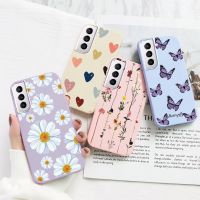 For Samsung Galaxy S21 FE Plus Ultra Phone Case Cover Soft Silicone Flower Butterfly Coque For Samsung S 21 S21fe S21plus Fundas