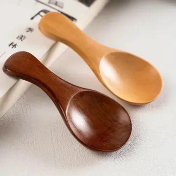 Mini Natural Wooden Spoon Scoop Tea Coffee Condiment Salt Seasoning Sugar  Spoon Ice Cream Tea Leaf