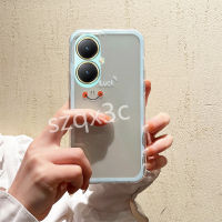 เคสโทรศัพท์แฟชั่นพร้อมส่งสำหรับ VIVO V29 5G เคสนิ่ม TPU Y02A Y36 Y27 V27 V27e VIVO Y02T 4G 2023โปร่งใสใหม่เคสมือถือน่ารักใบหน้ายิ้มเรียบง่ายด้านหลังเป็นเคสสมาร์ทโฟนคู่