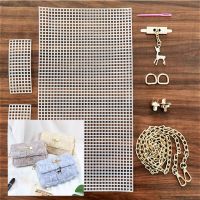 6Pcs/Set Auxiliary Weaving Plastic Mesh With Fawn Chain Buckle Sewing Needle Embroidery Acrylic Yarn Crafting Bag Accessories