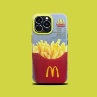 Creative M Note French Fries Burger Suitable For Apple 14Promax Mobile Phone Case Iphone13 Matte Double-Sided Anti-Fall 12/11 Straight Edge Hard Bottom 【SEP】