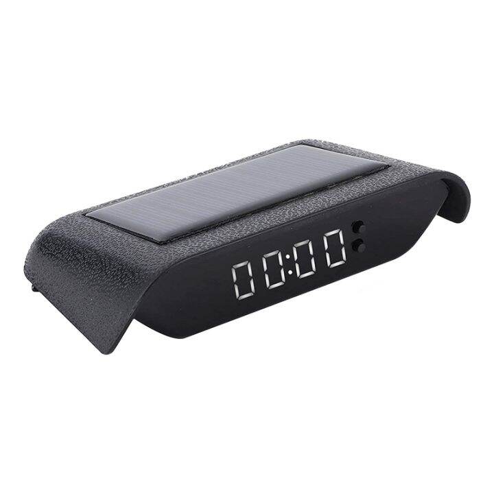Portable Solar Car Digital LCD Clock & Temperature Display Auto