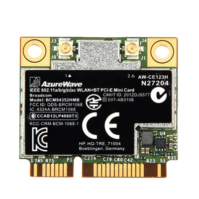 การ์ด WiFi Azurewave AW-CE123H Broadcom BCM94352HMB 802.11ac 2.4G5Ghz Mini PCI-E 867Mbps MAC