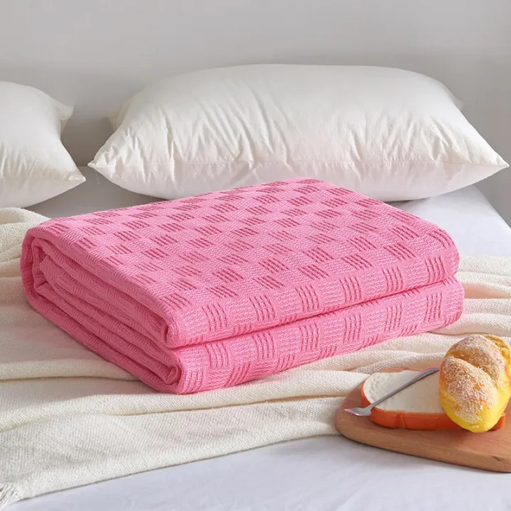 Cotton knitted gauze towel quilt double thin cotton blanket single bed