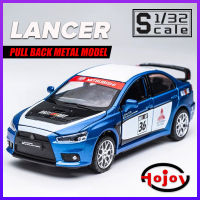 Scale 132 Lancer Evolution โลหะ Diecast Alloy ดึงกลับของเล่นรถสำหรับเด็กของขวัญเด็กยานพาหนะงานอดิเรก Collection