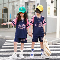 Childrens Fake Two-Piece Suit Chinese Style Basketball Wear Spot Summer Sports Training Competition Short Sleeve Kindergarten Jersey